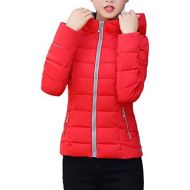 JESPER Women Winter Warm Short High Neck Down Coat Hooded Thick Slim Jacket Overcoat