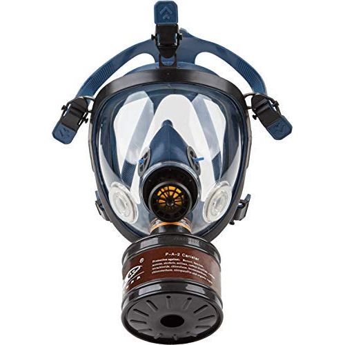  Induschoice Organic Vapor Full Face Respirator Mask Gas Mask Paint Pesticide Chemical Formaldehyde Anti Virus Respiratory Protection(Respirator +1 LDG3 Canister)