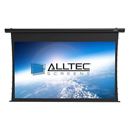  Alltec Screens Alltec 150 Diag. (74x131) Premium Quiet Motor Tensioned Electric Screen, HDTV Format, 4KUHD Fabric - Black Case