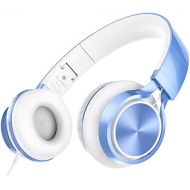 [아마존 핫딜]  [아마존핫딜]AILIHEN MS300 Wired Headphones, Stereo Foldable Headset for iOS Android Smartphone Laptop Tablet PC Computer (Blue)