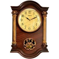 Leraze 22 x 15 x 3-Inch Grandfather Wall Clock with Swinging Pendulum, MahoganyGold