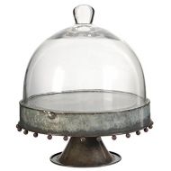 A&B Home 34298 Knox Pedestal Plate with Glass Dome, Large, 10.5 by 12.5-Inch