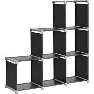 [아마존 핫딜] [아마존핫딜]SONGMICS 6-Cube Storage Rack, Staircase Organizer, DIY Storage Shelf, Bookcase in Living Room, Children’s Room, Bedroom, for Toys and Daily Necessities, Black ULSN63H