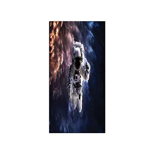  IPrint 3D Decorative Film Privacy Window Film No Glue,Astronaut,Realistic Space Suit in Space Hovering in Emptiness Space Clouds Stars Decorative,Night Blue Multicolor,for Home&Office