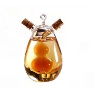 ELETON Kitchen Supplies Cruets Oil Vinegar 2 in 1,Glass Jar, Oil and Vinegar Dispenser
