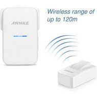 [아마존베스트]ANNKE M108 Stylish Battery-Free Wireless Doorbell Energy Saving Portable Door Chime, 1 Receiver & 1 Push Button with Sound , Super Easy Installation (Black)
