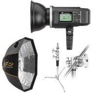 Flashpoint XPLOR 600 HSS R2 Battery-Powered Monolight Kit with C-Stand and EZ Lock 36 OctaBox (Bowens Mount)