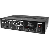 Pyle Home Audio Power Amplifier Mixer - 240W 5 Channel Sound Stereo Entertainment Receiver Box wFM Radio Antenna, USB, RCA, AUX, LED, 2 MIC IN - For Speaker, Studio Theater, PA System