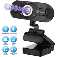 [아마존베스트]HD Webcam, EIVOTOR PC Webcam 720P USB Mini Computer Camera Built-in Mic, Flexible Rotatable Clip, for Laptops and Desktop, Black