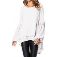 Brand: WWricotta WWricotta Fashion Women Autumn Loose Long Puff Sleeve SOID Sweatshirt Top Blouse(,)