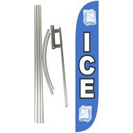 [아마존베스트]LookOurWay Ice Feather Flag Complete Set with Poles & Ground Spike