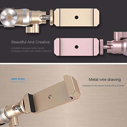  Toogoo TOOGOO Luxury Bluetooth Wireless Selfie Stick Handheld Brushed Metal Monopod Shutter Extendable for iPhone iOSAndroid(Rose Gold)