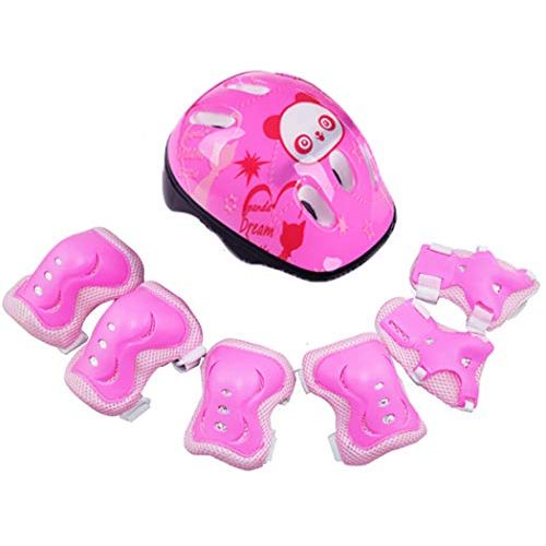  Outgeek 7PCS Protective Gear Set Including Helmet Elbow Supports Knee Pads Hand Guards for Children
