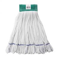 Rubbermaid Commercial Products FGT25500WH00 Rough Floor Wet Mop, Large, 5 Green Headband, White (Pack of 12)