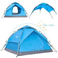 Wantdo 2-3 Person Automatic Instant Tent Pop Up Family Camping Tent Backpacking Tent Multi-Use Shelter UV Protected Waterproof for Outdoor Mountaineering Fishing Picnic Beach 4 Sea