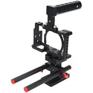 Acouto Camera Cage, Camera Cage Kit Aluminum Alloy Heavy Duty Camera Cage Stabilizer with Top Handle with 14 and 38 Screw Holes for Sony A6000 A6300 NEX7