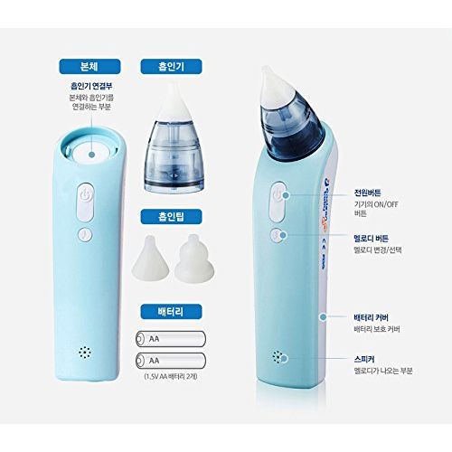  CoClean-Duck Electronic Vacuum Suction Nasal Aspirator - Safe, Fast, Hygienic Baby Snot Sucker - Simple and Easy to use Battery Operated Nose Cleaner