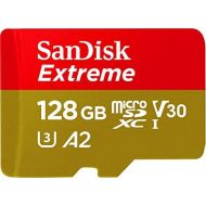 [아마존베스트]SanDisk 128GB Extreme microSDXC UHS-I Memory Card with Adapter - C10, U3, V30, 4K, A2, Micro SD - SDSQXA1-128G-GN6MA
