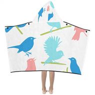 Set Different Flying Birds Cute Soft Warm Cotton Blended Kids Dress Up Hooded Wearable Blanket Bath Towels Throw Wrap for Toddlers Child Girls Boys Size Home Travel Picnic Sleep Gi