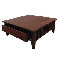 NES Furniture zma10142 Fine Handcrafted Solid Teak Wood Maayan Coffee Table