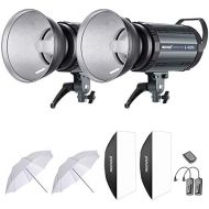 Neewer 800W Studio Strobe Flash Photography Lighting Kit:(2)400W Monolight,(2) Reflector Diffuser,(2) Softbox,(2)33 Inches Umbrella,(1) RT-16 Wireless Trigger for Shooting Bowens M