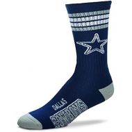 Fore Bare Feet Dallas Cowboys 4 Stripe Deuce Navy Socks, Large