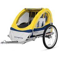 [아마존베스트]Schwinn Echo Kids/Child Double Tow Behind Bicycle Trailer, 20 inch wheel size, foldable, yellow