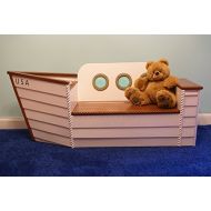 Adamz Originals Wooden boat toy chest, Toy box for storage Ship bench Handcrafted furniture, kids furniture, chair, Toy organizer, Nautical decor chest, Nautical nursery Bench,