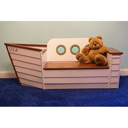  Adamz Originals Wooden boat toy chest, Toy box for storage Ship bench Handcrafted furniture, kids furniture, chair, Toy organizer, Nautical decor chest, Nautical nursery Bench,