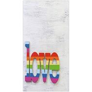 Ylljy00 Decorative Privacy Window Film/Rainbow Colored Love Sign on Wood LGBT Homosexuality Community Culture/No-Glue Self Static Cling for Home Bedroom Bathroom Kitchen Office Dec