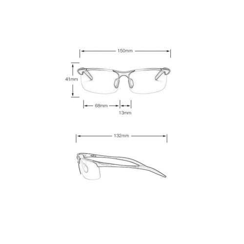  SX Mens Aluminum-Magnesium Photosensitive Color Sunglasses Outdoor Sports Riding Driving Goggles (Color : Black, Size : 150mm132mm)