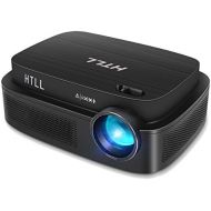 HD Video Projector, HTLL Home Theater Projector 1280x800 Native Resolution, Upgraded LED Projector 40%+ Lumens, Support HDMI, VGA, AV, USB Input from Smartphone, Laptop, PC, DVD Pl