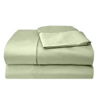 Veratex Legacy Collection 500 Thread Count 100% Egyptian Cotton Sateen Bed Sheet Set with Elegant Stitch Hem Design, Twin Size, Sage