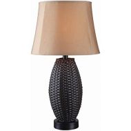 Kenroy Home 32203BRZ Sunset Outdoor Table Lamp, 16 x 16 x 26, Bronze Rattan Finish