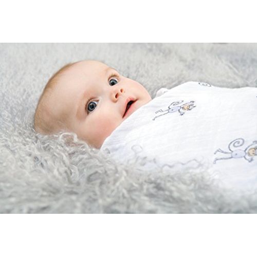  Aden + anais aden + anais Swaddle Blanket | Boutique Muslin Blankets for Girls & Boys | Baby Receiving Swaddles | Ideal Newborn & Infant Swaddling Set | Perfect Shower Gifts, 2 Pack, Jungle Jam
