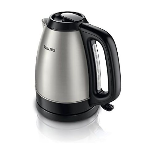 필립스 Besuchen Sie den Philips-Store Philips Wasserkocher HD9305/20 aus Edelstahl (2200 W, 1,5 L abnehmbarer Deckel, schwarz)