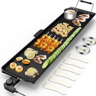Costzon 35-Inch Electric Griddle Portable Nonstick Teppanyaki Table Top Grill Griddle Electric Extra Large for Indoor Outdoor BBQ Barbecue Camping with Adjustable Temperature