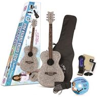 Daisy Rock Pixie Acoustic Silver Sparkle Starter Guitar Pack