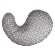 Boppy Pregnancy Support Pillow, Petite Trellis Gray and White, Body Pillow with removable jersey cover