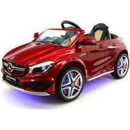 Moderno Kids 2018 12V Mercedes CLA45 Electric Powered Battery Operated LED Wheels Kids Ride on Toy Car with Parental Remote Control (Cherry Red)
