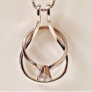 Ring Holder Necklace, CALI by Ali C Art, Made in USA, One Solid Piece No Open Ends No Soldered Areas, Handmade Sterling Silver Jewelry Wedding Engagement Love Gift for Her Wife Mot
