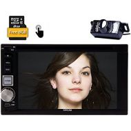 EinCar Eincar Double 2Din Car Audio Stereo Head Unit GPS Navigation DVD CD Player Universal 6.2 inch Capacitive Touchscreen In dash Car Radio with FM AM 3D GPS Europe Map Bluetooth + Free