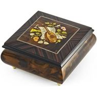 MusicBoxAttic Hand - Over 400 Song Choices - Made 18 Note Italian Jewelry Box with Mandolin Wood Inlay Your Song (Elton John)