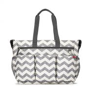 Skip Hop Duo Double Signature Carry All Travel Diaper Bag Tote with Multipockets, One Size, Chevron
