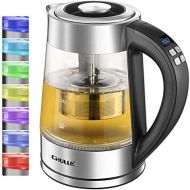 [아마존베스트]CHULUX Wasserkocher Glas, Teekocher, herausnehmbares Teesieb, Temperatureinstellung, Warmhaltefunktion, BPA-frei 1,7 Liter 2.200 Watt