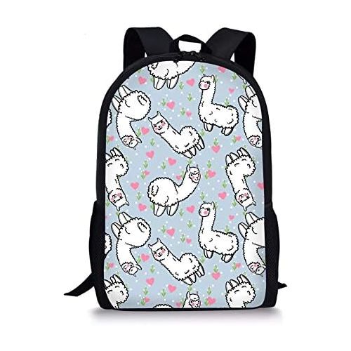  Showudesigns Children Alpaca Heart School Backpack Boys Girls Schoolbag Book Bag for Kids 2Nd/3Rd/4Th/5Th/6Th Grade