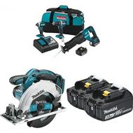 Makita XT328M 4.0 Ah 18V LXT Lithium-Ion Brushless Cordless Combo Kit, 3 Piece with XSS02Z 18V LXT Lithium-Ion Cordless Circular Saws, 6-12-Inch and BL1830B-2 18V LXT Lithium-Ion