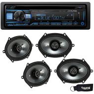 Alpine CDE-172BT CD Receiver with Bluetooth, and Two Pairs of Kicker 43CSC684 6x85x7 Speakers