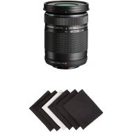 Olympus M. 40-150mm F4.0-5.6 R Zoom Lens (Black) for Olympus and Panasonic Micro 43 Cameras w AmazonBasics Microfiber Cloths