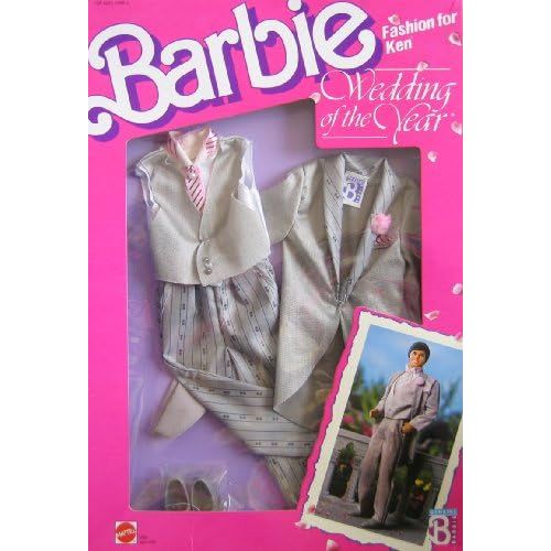 바비 Barbie KEN Fashions WEDDING OF THE YEAR Groom TUXEDO Outfit & Accessories (1989 Mattel Hawthorne)